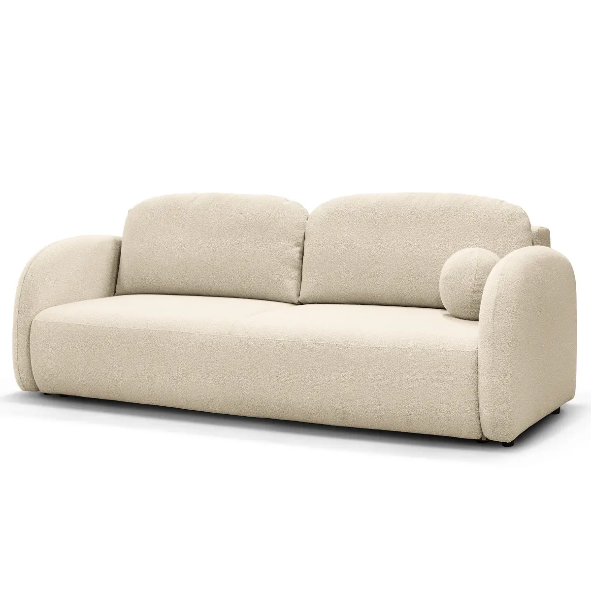 Schlafsofa mit Bettkasten Beige Bouclé Stoff Loira | Beige
