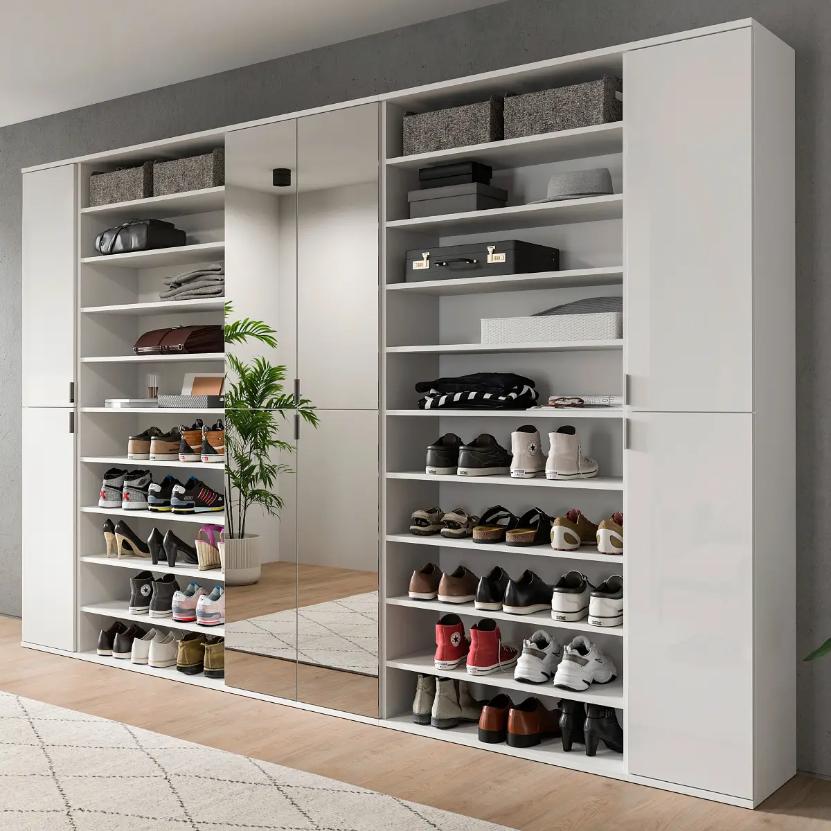 Schuhschrank XL 262cm Weiß | Weiß