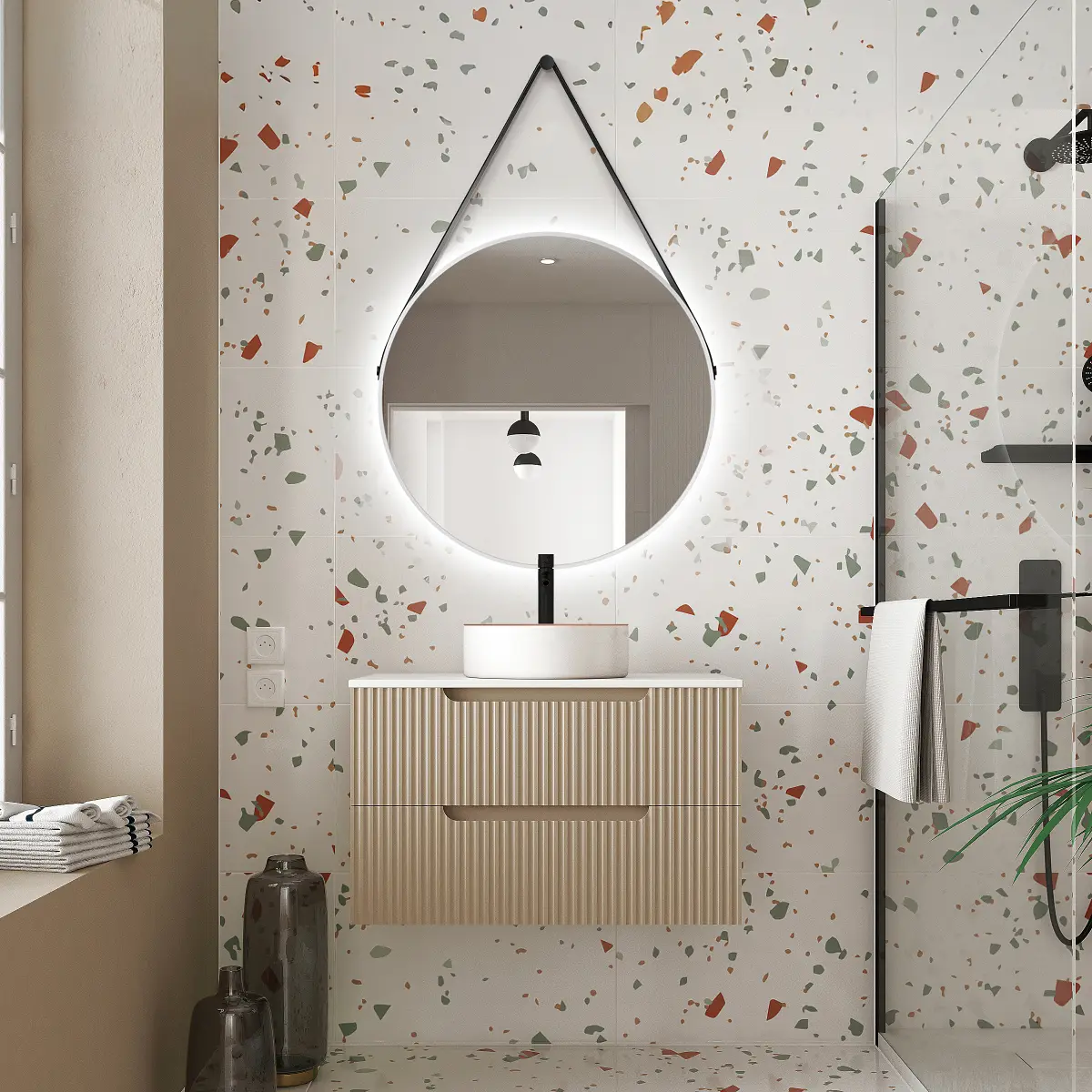 Badset COLORIA Typ F Rund | Braun
