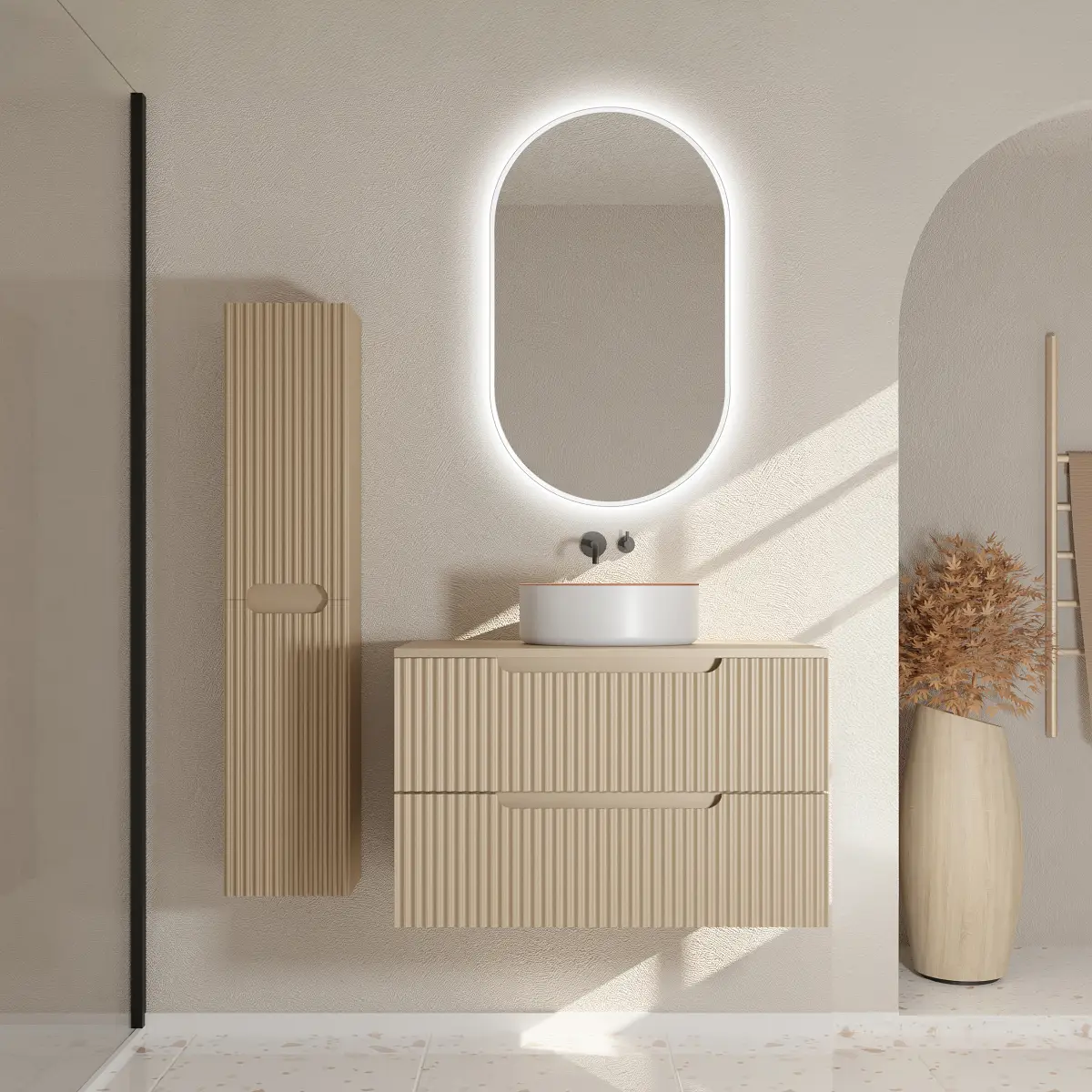 Badset COLORIA Typ G Oval 3-teilig | Braun