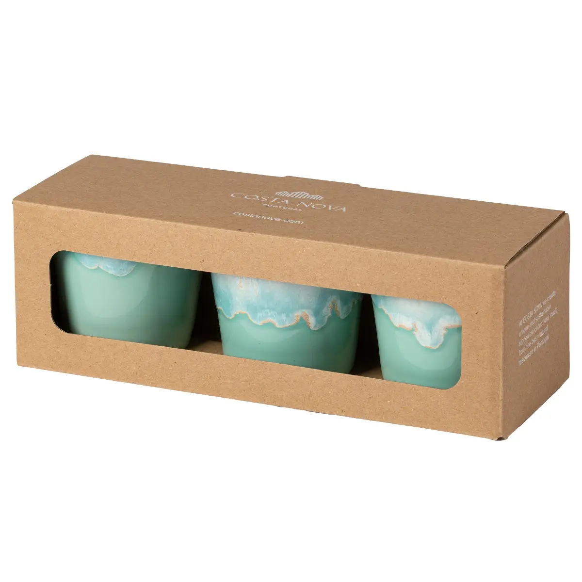 Kaffeebecher Box 3er Set | Türkis