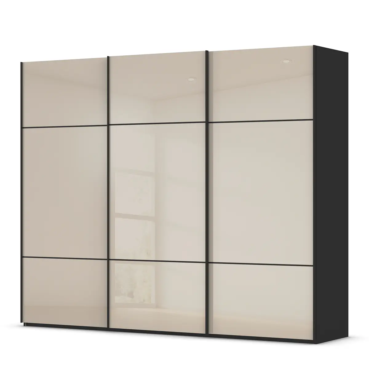 rauch Orange Schwebetürenschrank Covalo mit Glasfront 301cm