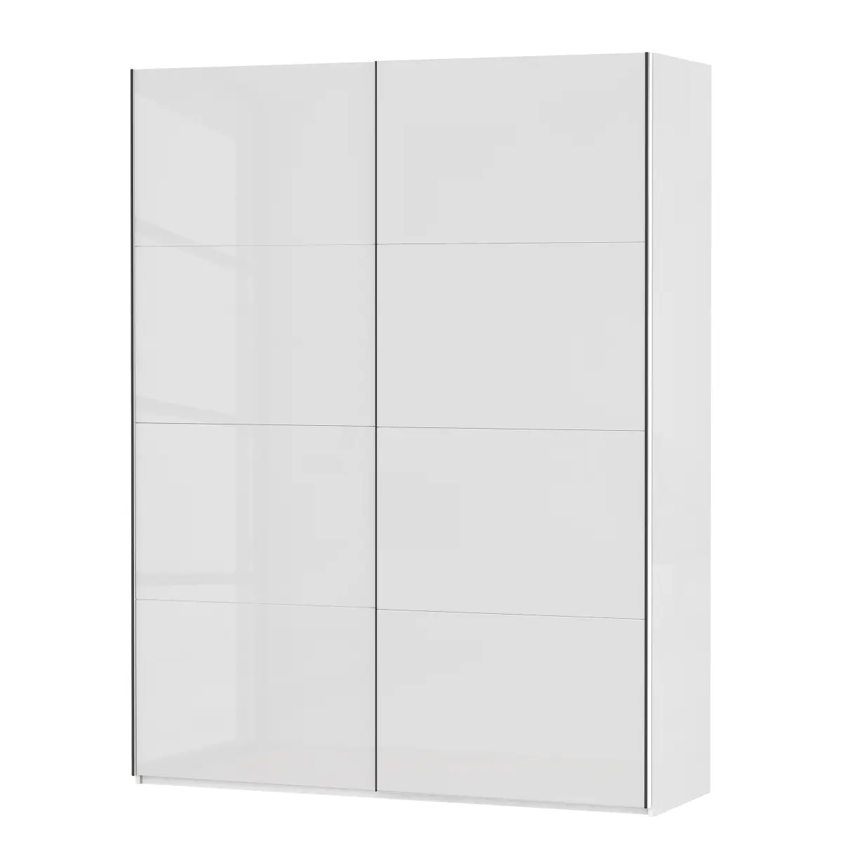 loftscape Schwebetürenschrank Arbery 180cm Weiß/Hochglanz Weiß ohne