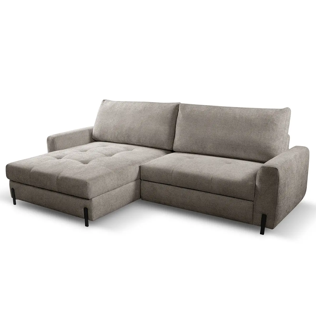 Ecksofa mit Schlaffunktion Grau Chenille Edisa | Grau