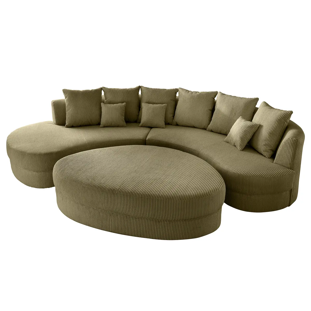 Fredriks Duana Sofa mit Ottomane | Grün