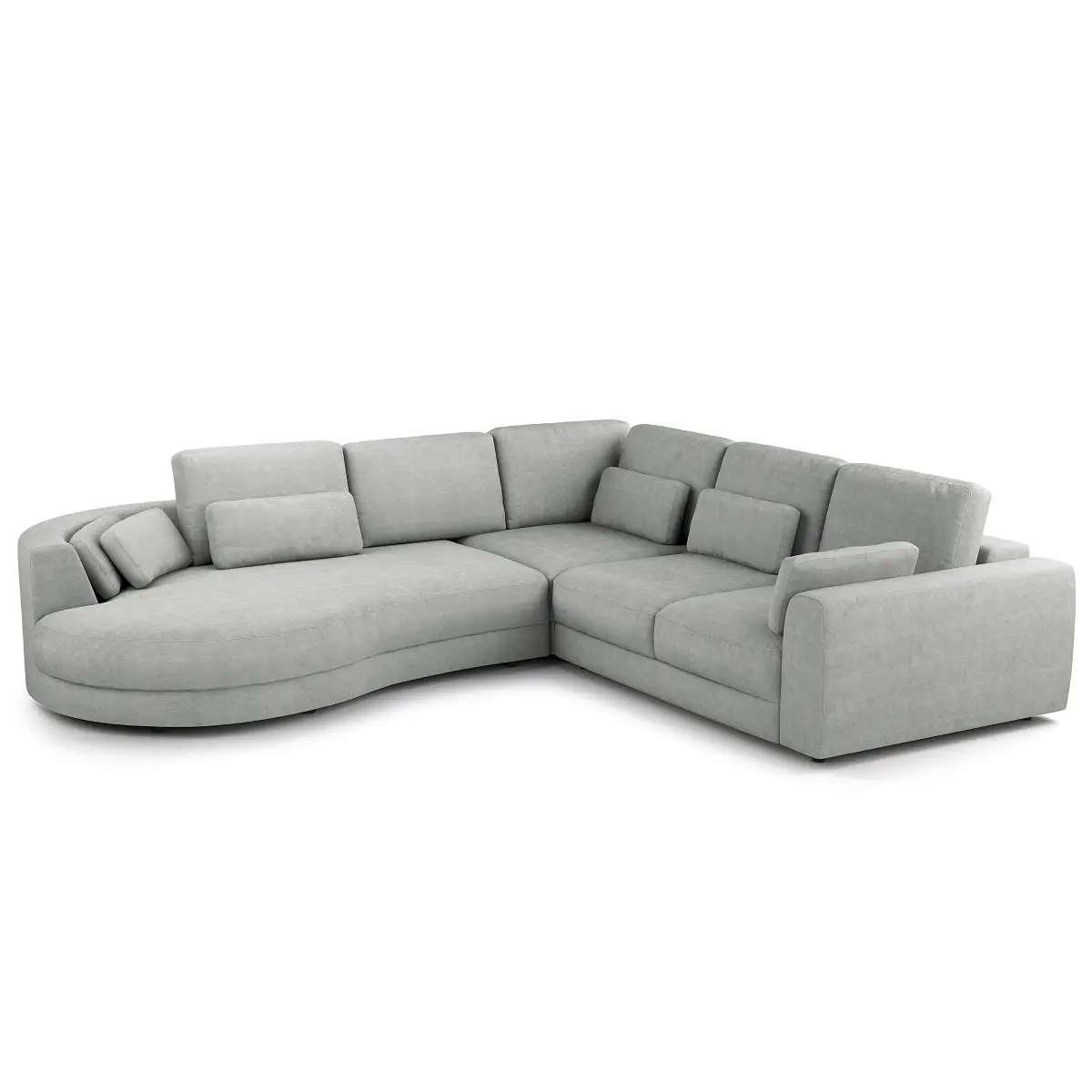 Ecksofa 2-Sitzer mit Ottomane Grau Cordstoff Snor | Grau