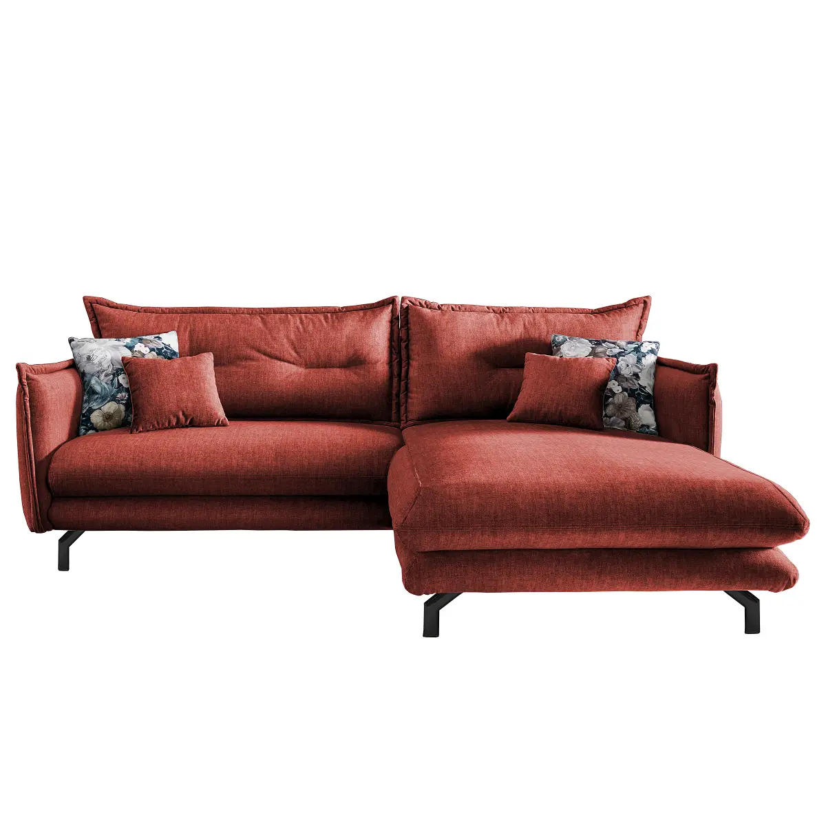 Fredriks Ecksofa mit Longchair Josita | Rot