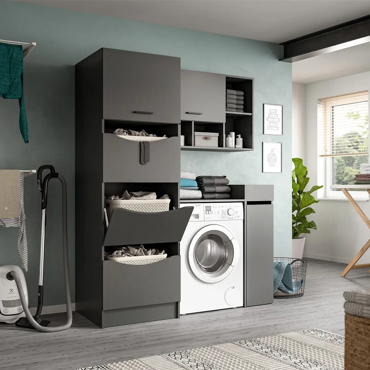 xonox home Waschmaschinenumbauset Free Kombi | Grau