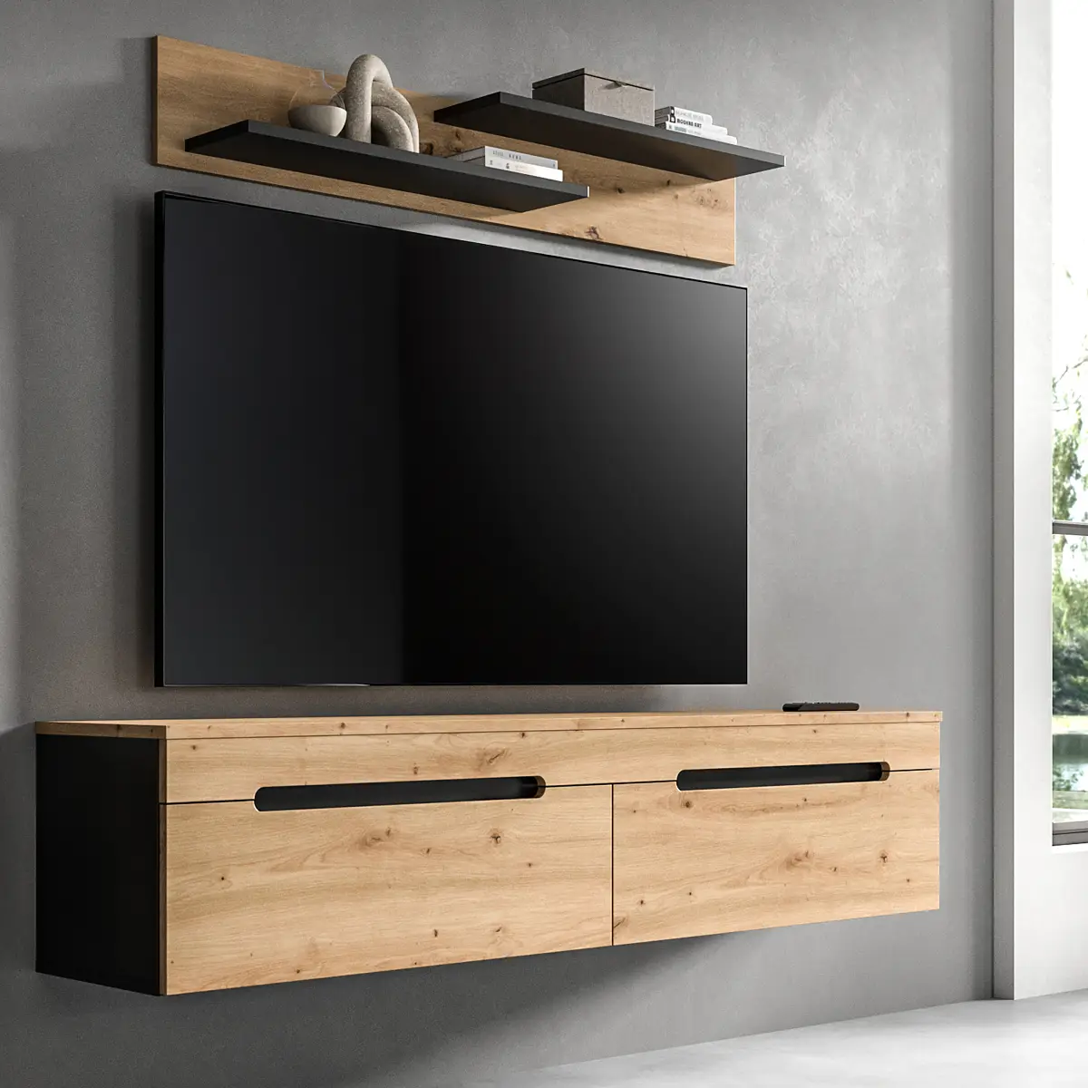 xonox home TV-Lowboard 2-teilig | Holztöne