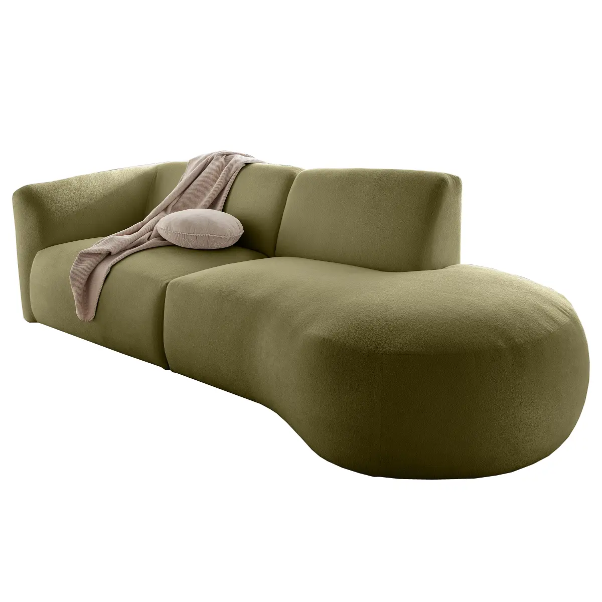 Fredriks Ciska Sofa mit Ottomane | Grün