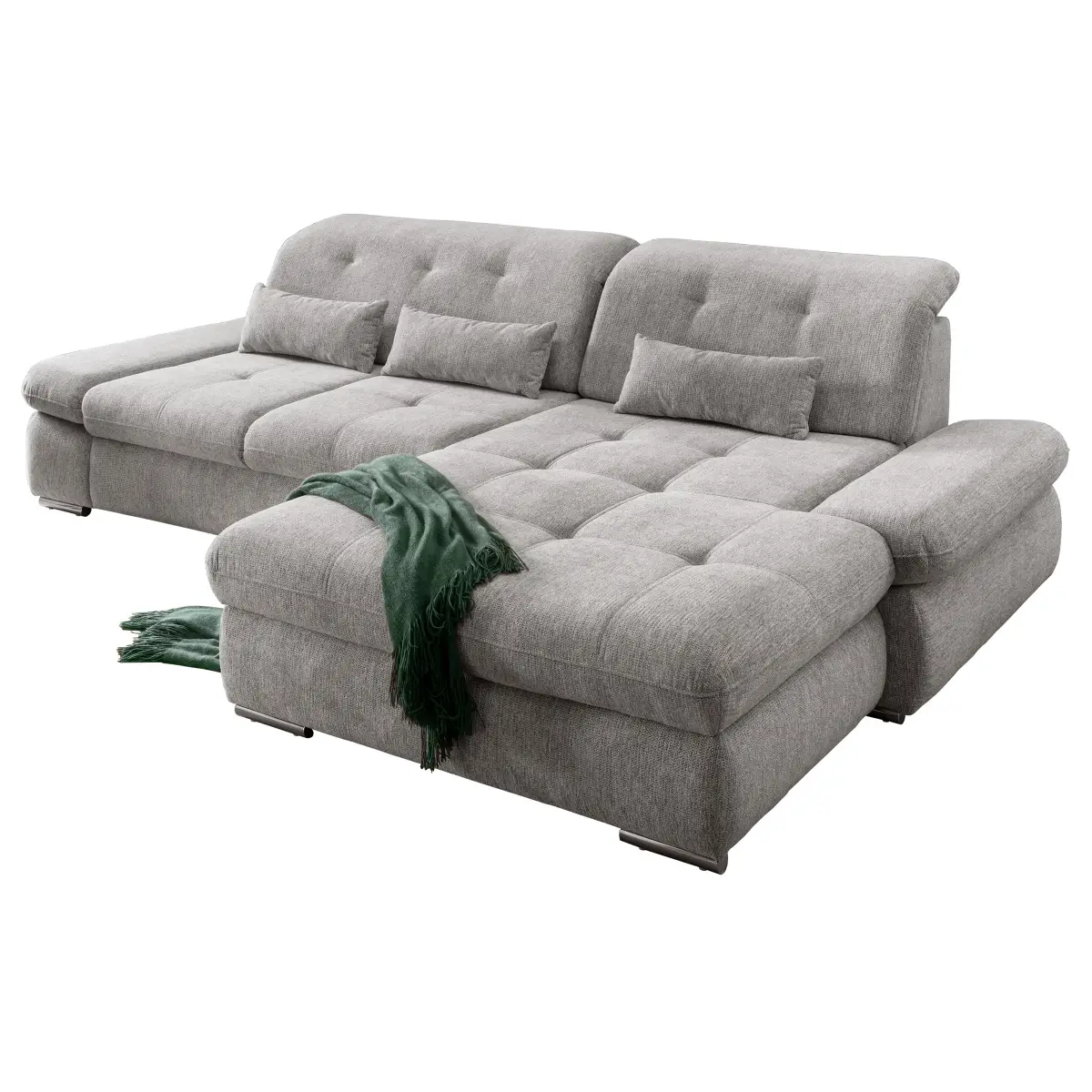 Fredriks Ecksofa mit Schlaffunktion | Silber