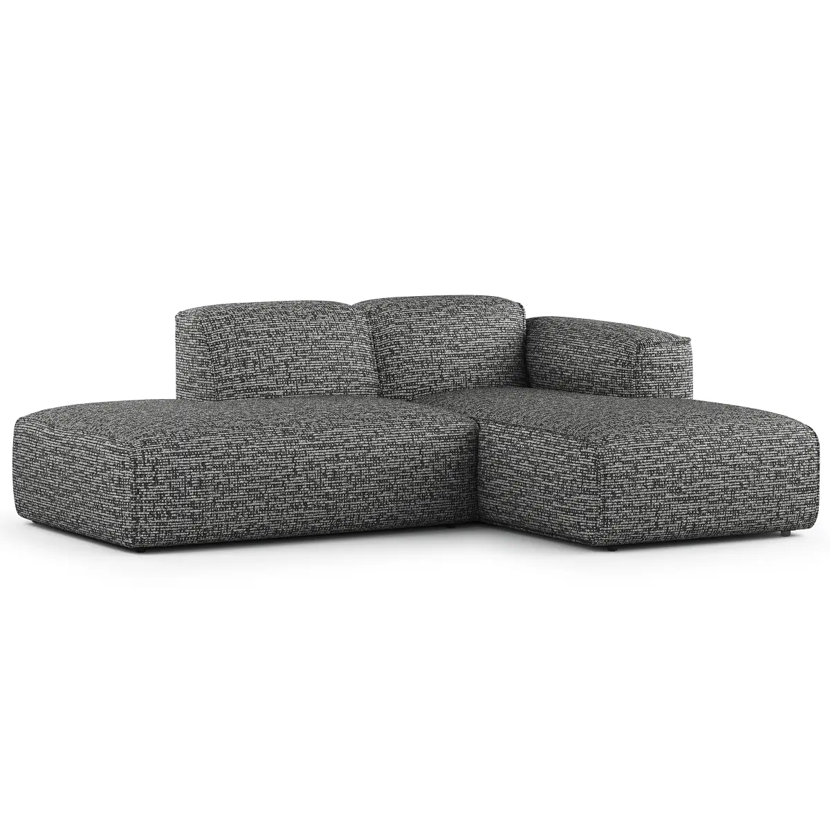 Studio Copenhagen Ecksofa mit Chaiselongue Small Grau Chenille Enne