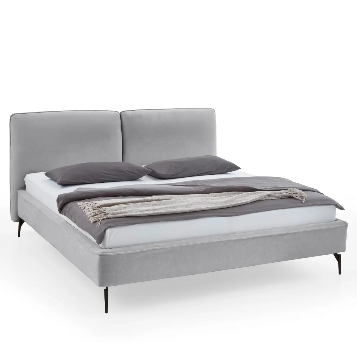 Polsterbett Infinity 200 x 200cm Webstoff Libra Silber | Silber