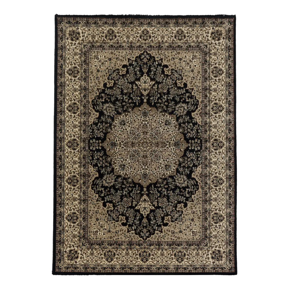 Kurzflorteppich Kashmir 2608 | Schwarz