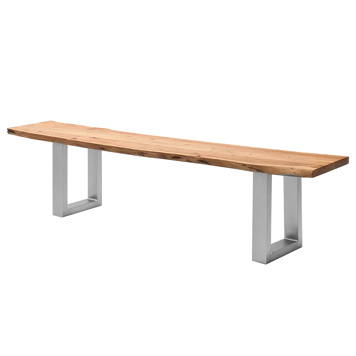 kollected Massive Baumkanten-Sitzbank 200cm Braun/Akazie Braun U-Form