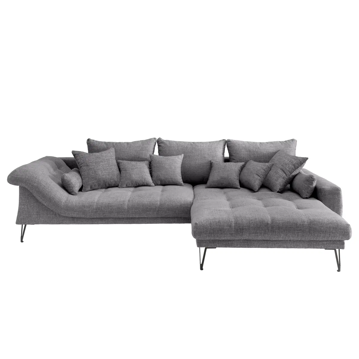 Fredriks Ecksofa mit Longchair Klasine | Grau