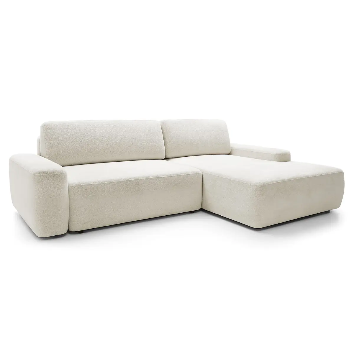 Ecksofa mit Schlaffunktion Weiß Chenille Raica | Weiß