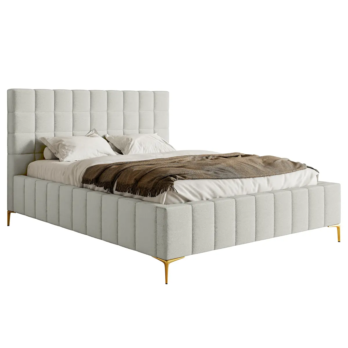 Polsterbett Szejlo 180 x 200cm Chenille Raica Silber | Silber