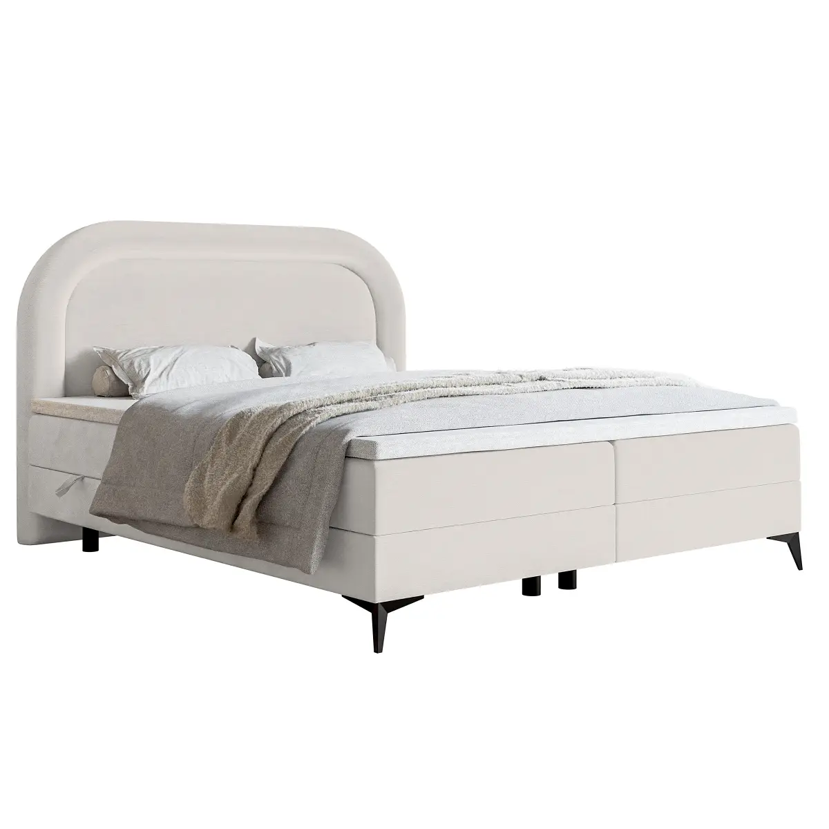 Boxspringbett Loreo 140 x 200cm Samt Velina Grau | Grau