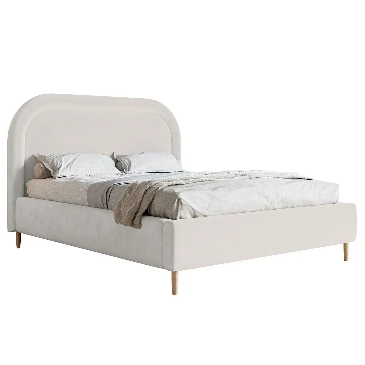 Polsterbett Loreo 180 x 200cm Samt Velina Grau | Grau