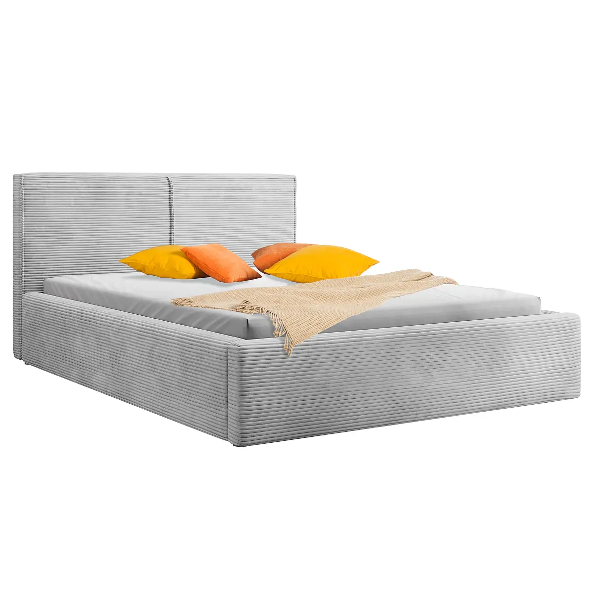 Polsterbett Farese 180 x 200cm Cordstoff Poppy Grau | Grau