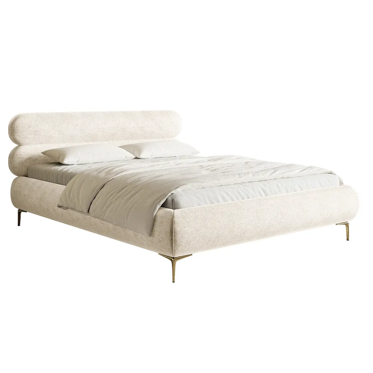 Selsey Polsterbett Roule 160 x 200cm Chenille Pelagia Beige Gold