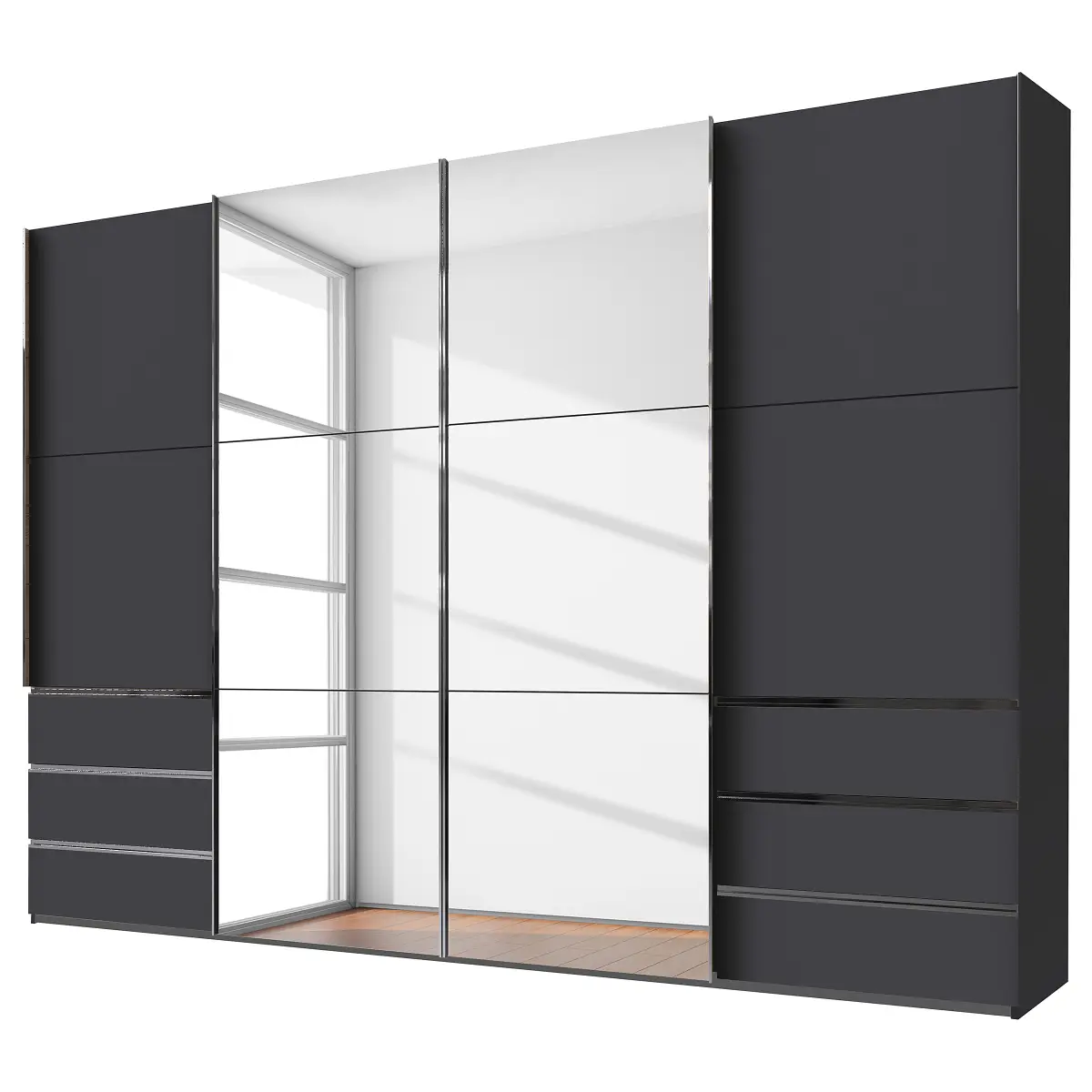 Schwebetürenschrank Level36 236 cm Typ C | Grau