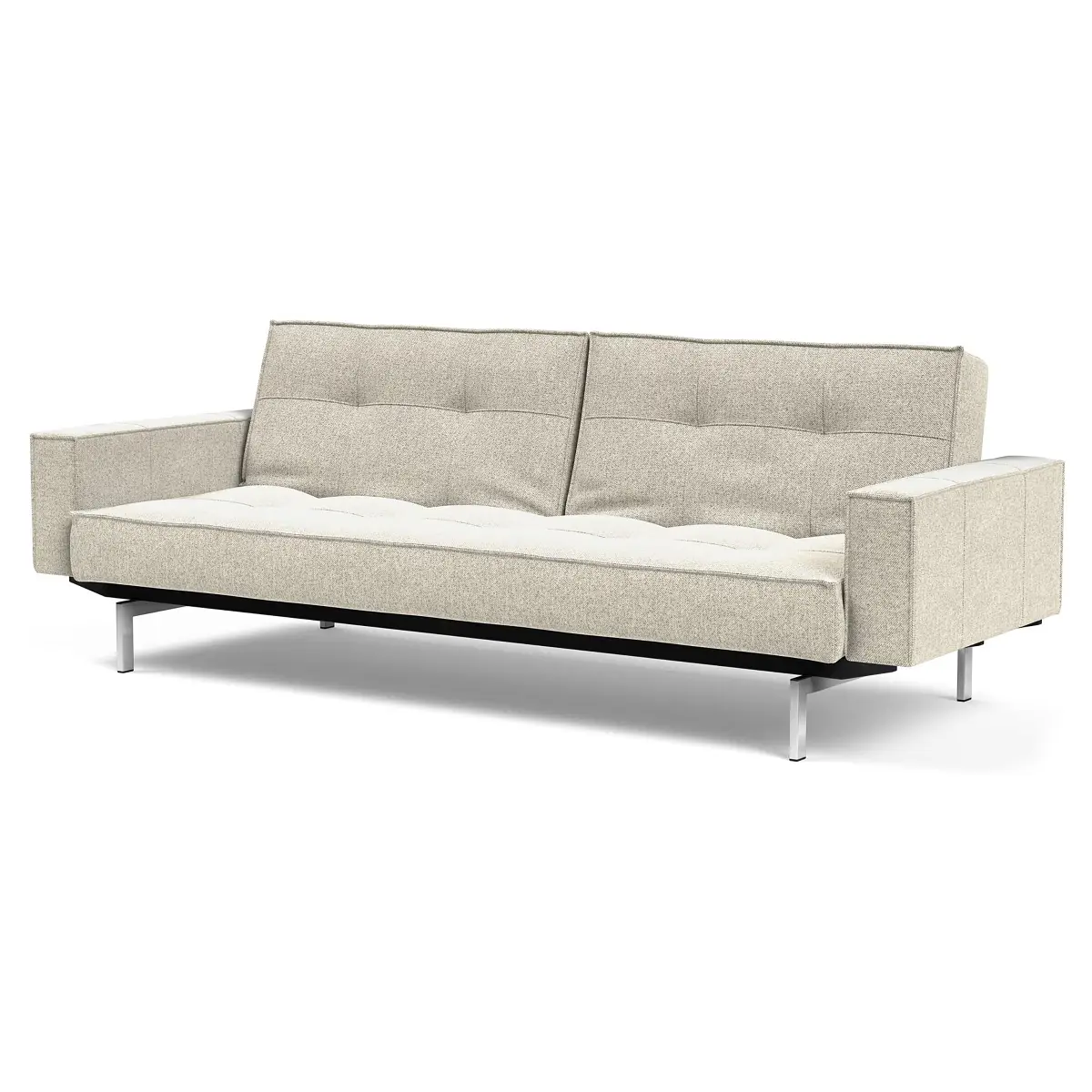Schlafsofa III Weiß/Hellbeige Bouclé Stoff Taura | Beige