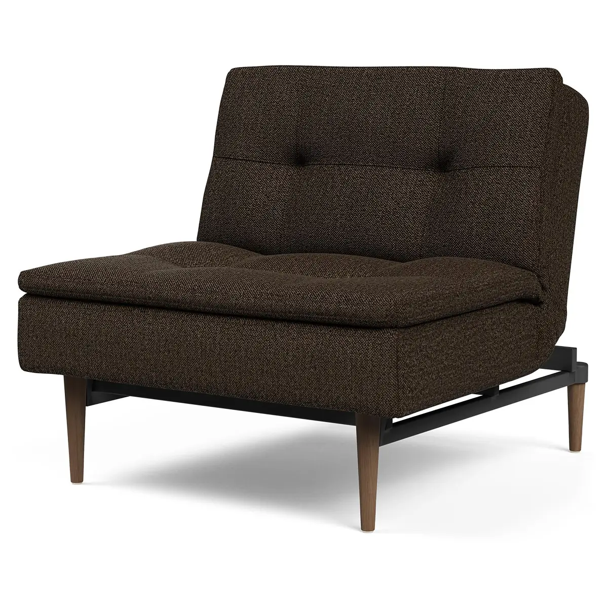 Sessel II Webstoff Schwarz Bouclé Stoff Taura | Braun