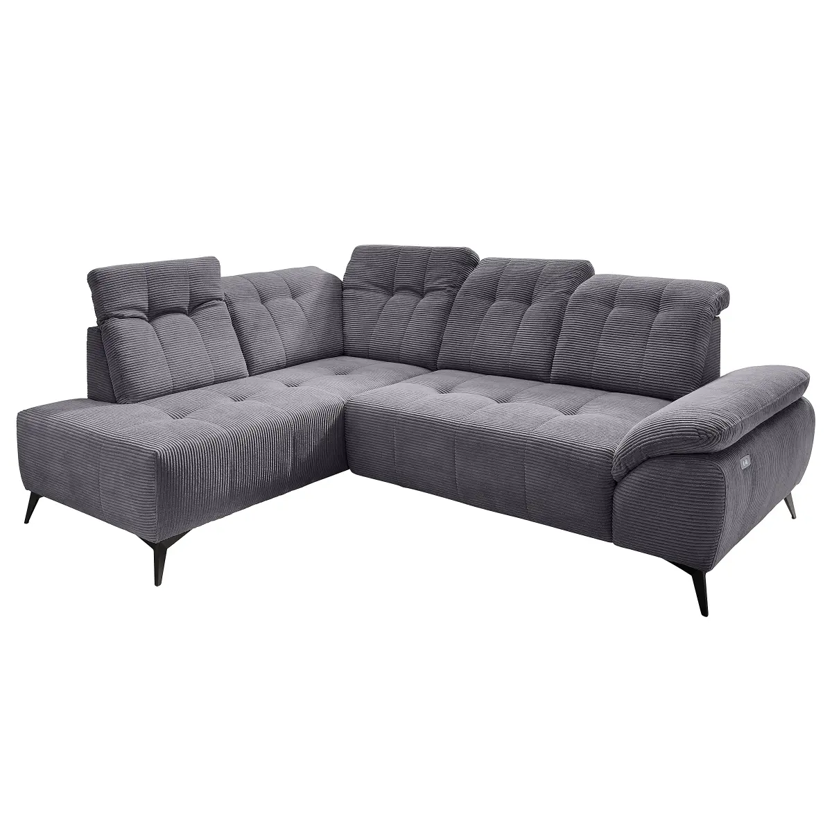 Fredriks Ecksofa mit Schlaffunktion Grau Cordstoff Duana | Grau