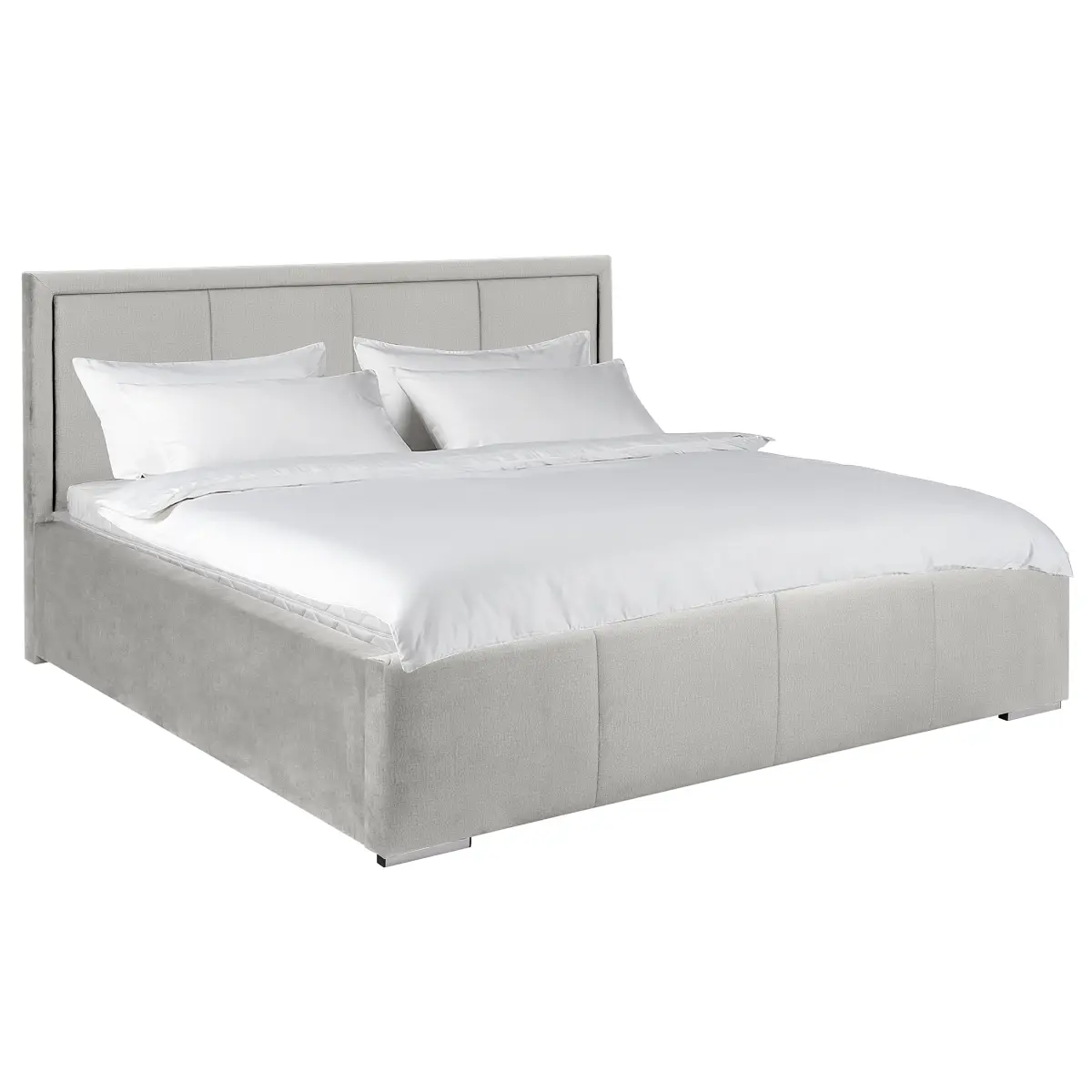 loftscape Polsterbett Juono 180 x 200cm Samt Onoli Hellgrau | Grau