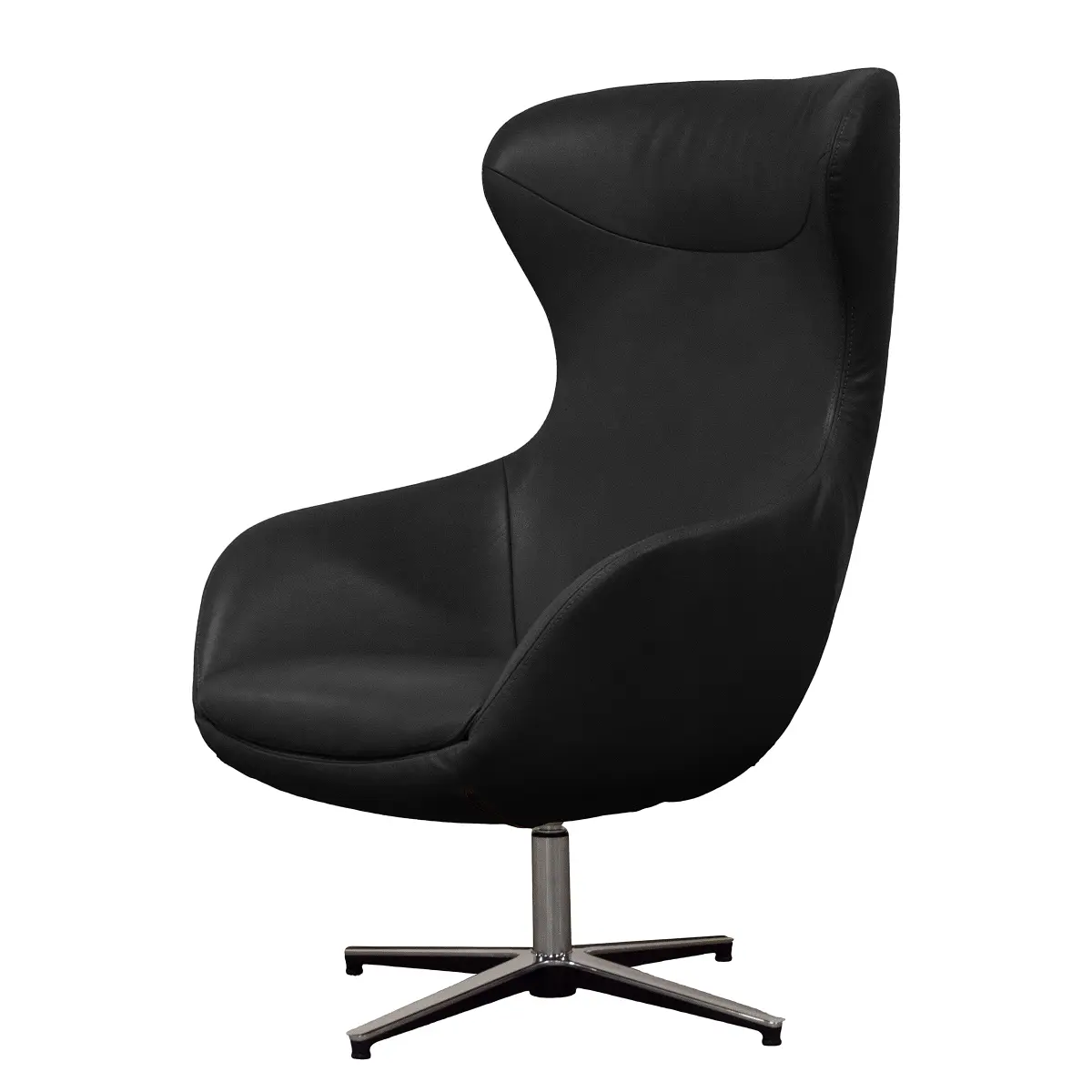 Sessel Schwarz Echtleder Bulle | Schwarz