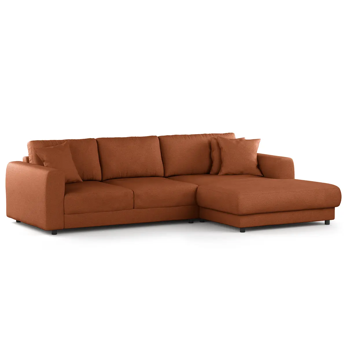 Ecksofa mit Longchair Fadia | Braun