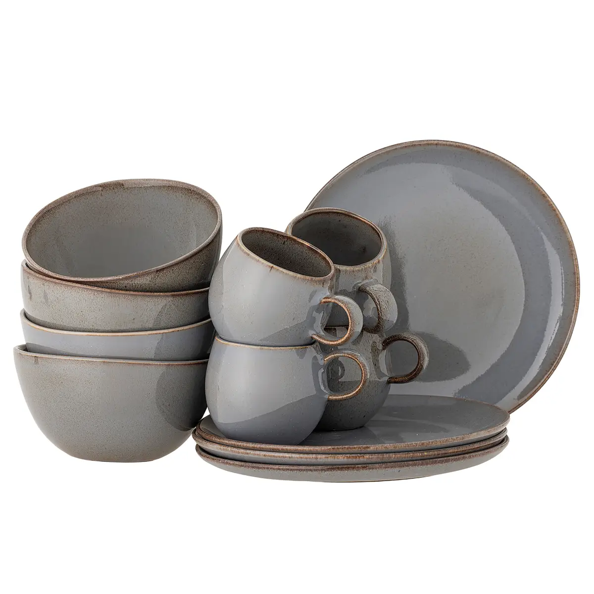 Frühstück Set Sandrine 12-teilig | Grau