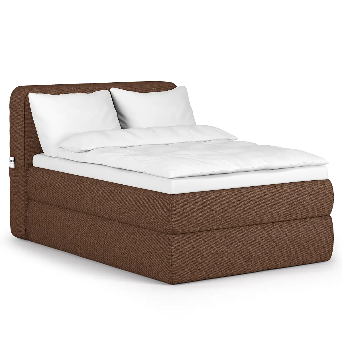 Premium Boxspringbett 160 x 200cm Bouclé Stoff Piana Braun H3