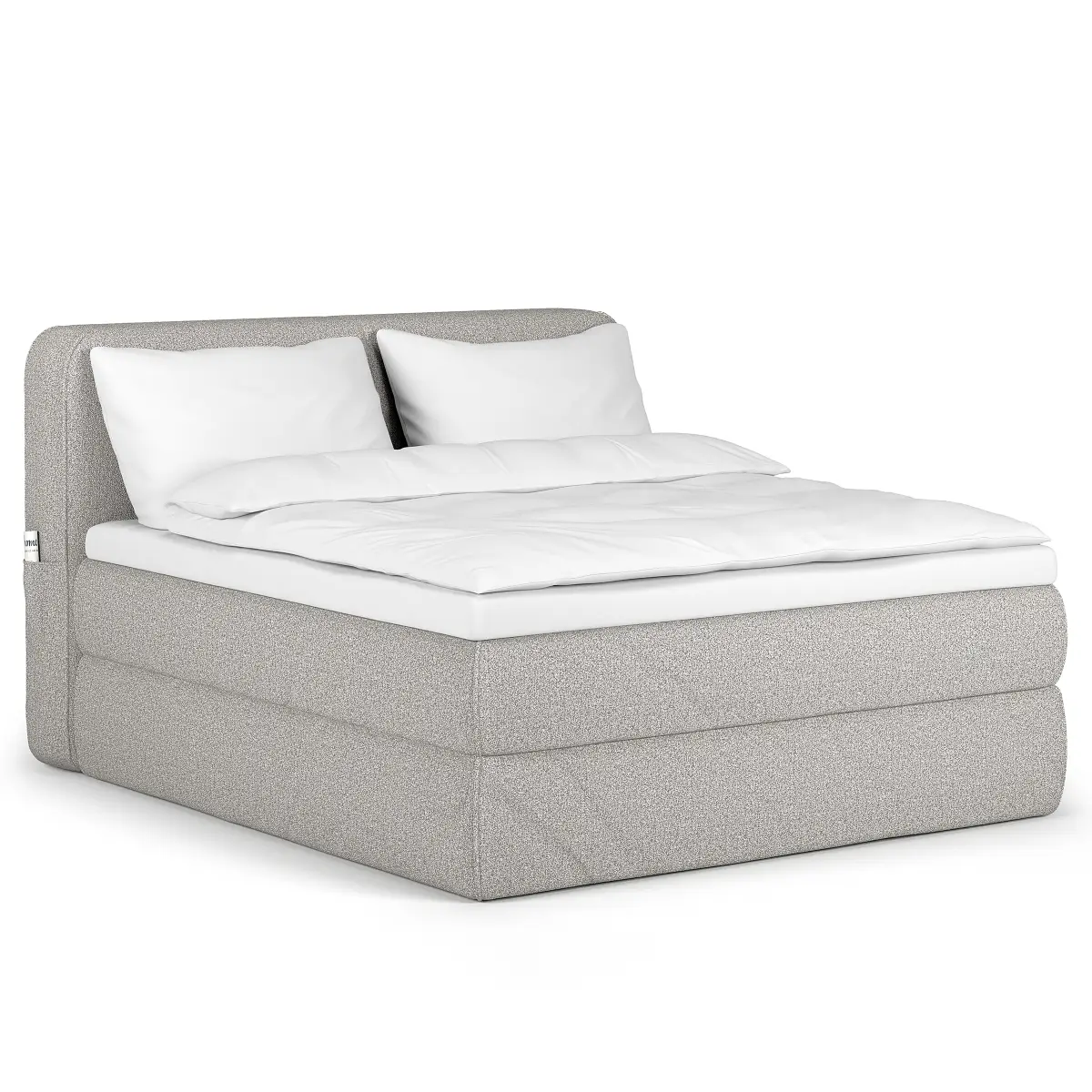 Premium Boxspringbett 200 x 200cm Strukturstoff Purna | Grau