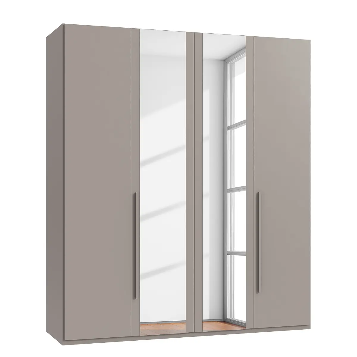 Drehtürenschrank London mit Spiegel 180cm | Mehrfarbig