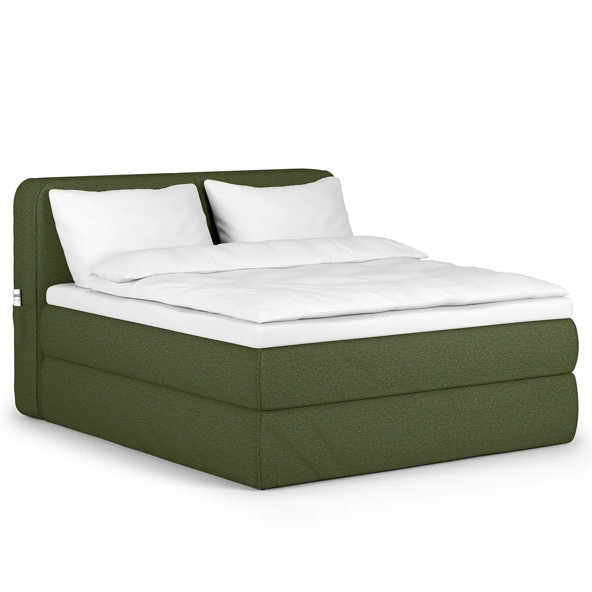 Premium Boxspringbett 180 x 200cm Bouclé Stoff Piana Grün H3 /