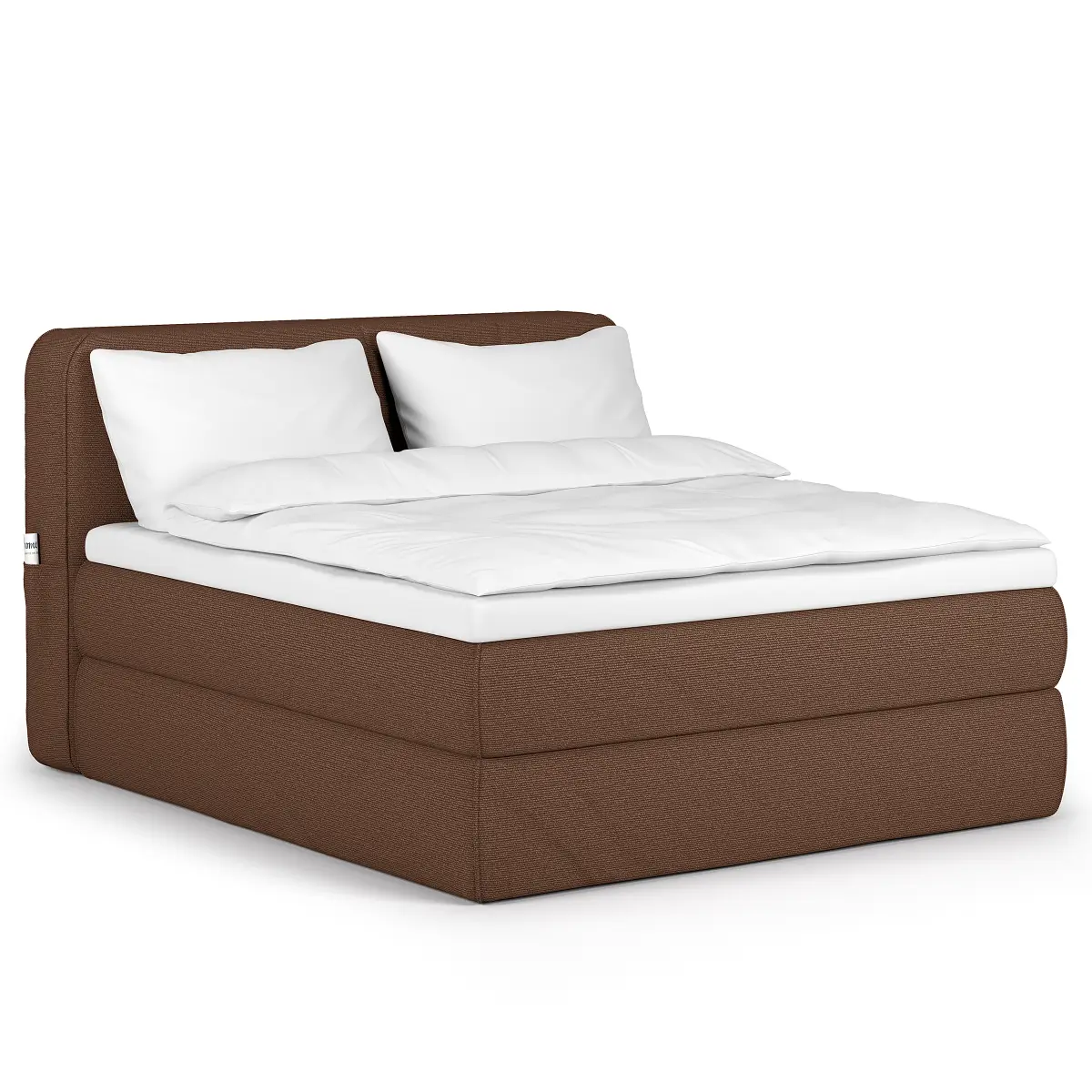 Premium Boxspringbett QUEENS 200x200cm Braun | Braun