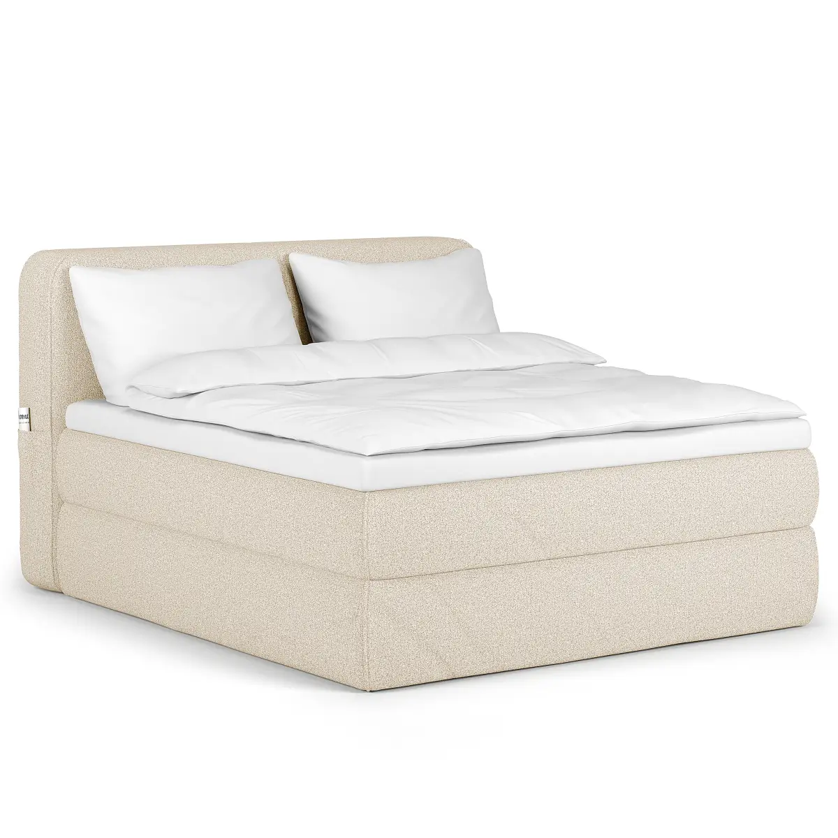 Premium Boxspringbett 180 x 200cm Strukturstoff Purna | Beige
