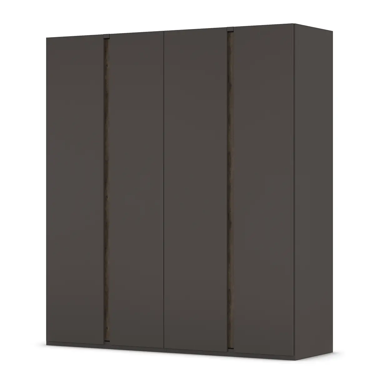 rauch Orange Drehtürenschrank Luana 201cm Grau/Graphit/Eiche Havanna