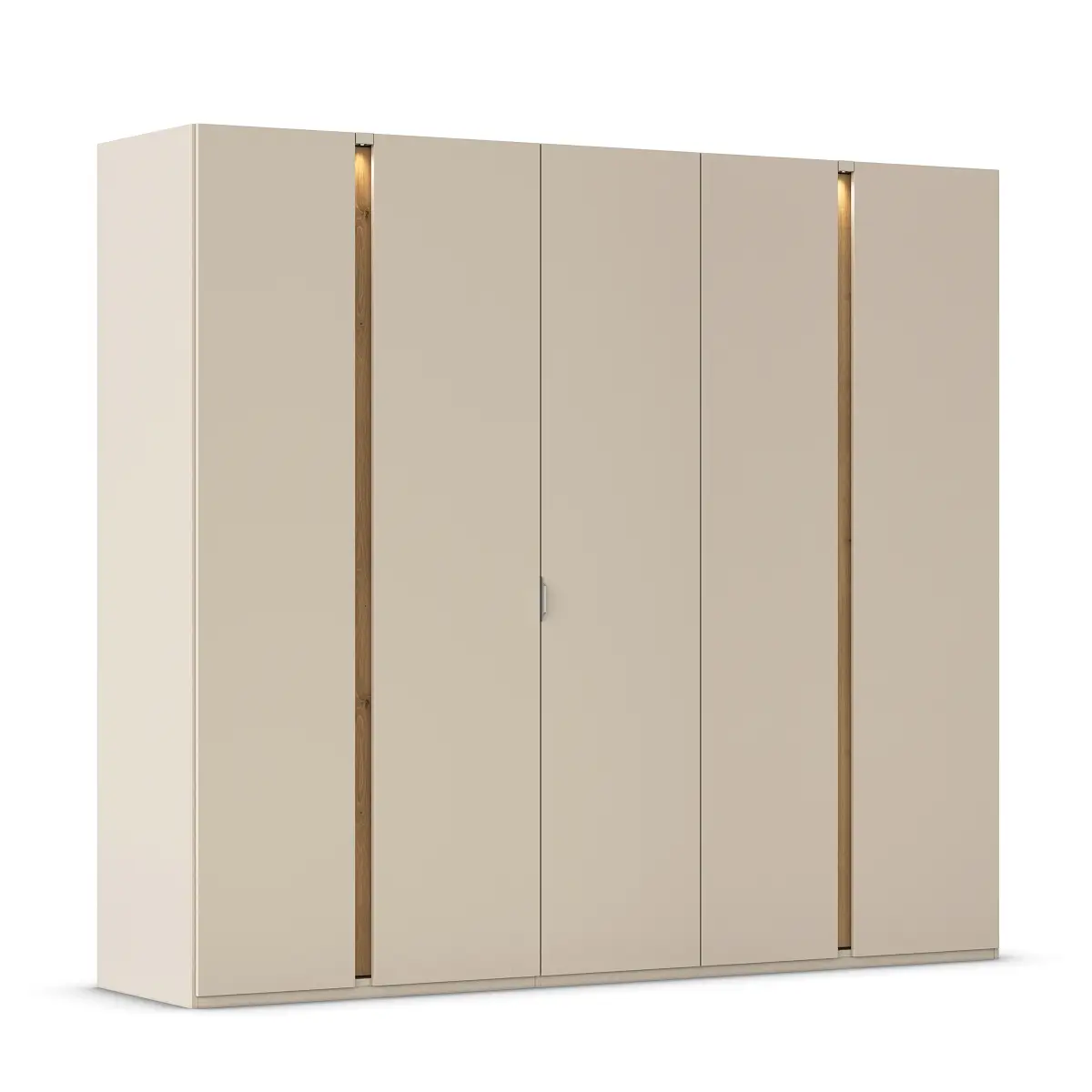 rauch Orange Drehtürenschrank Luana 251cm mit Beleuchtung | Beige