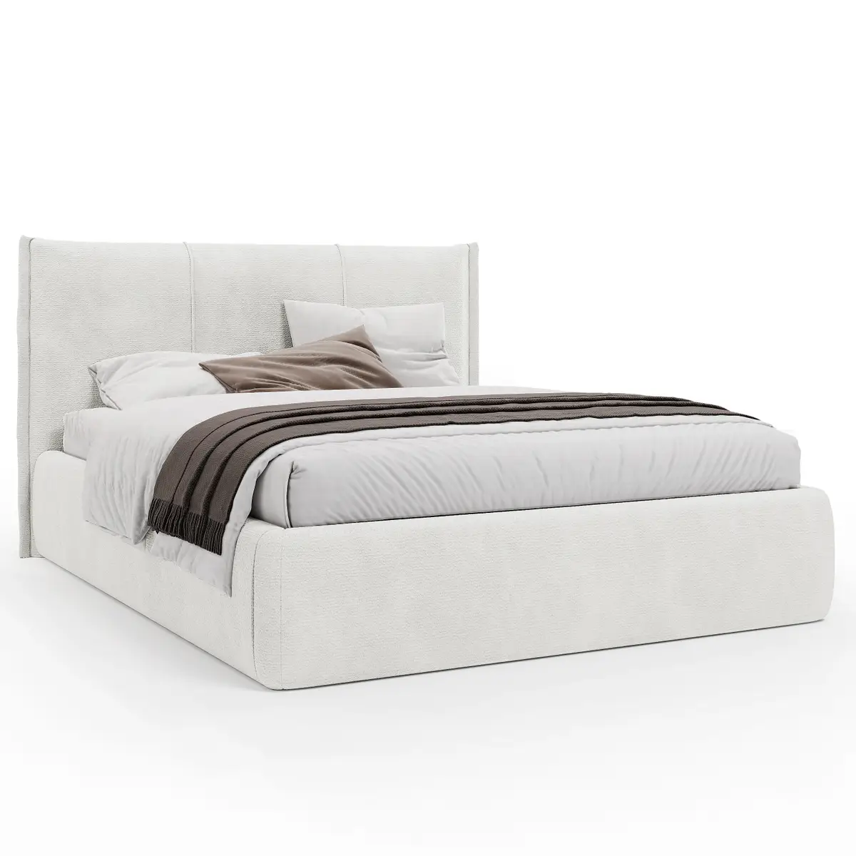 Polsterbett 180 x 200cm Chenille Vinca Beige | Beige