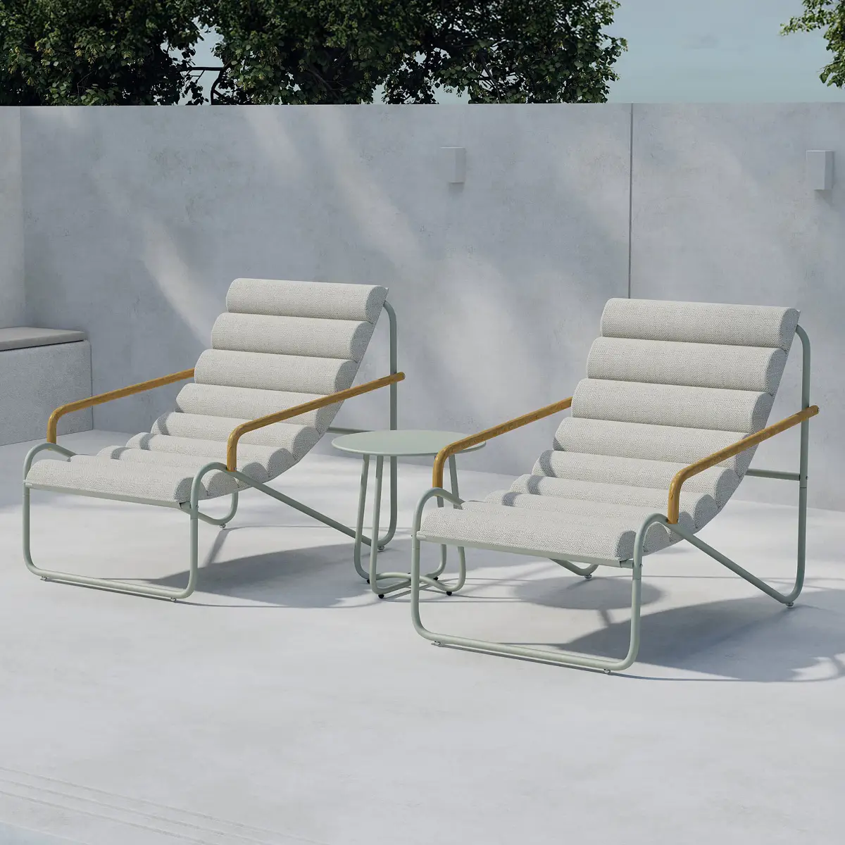 Loungesesselset Lizhi 3-tlg | Beige