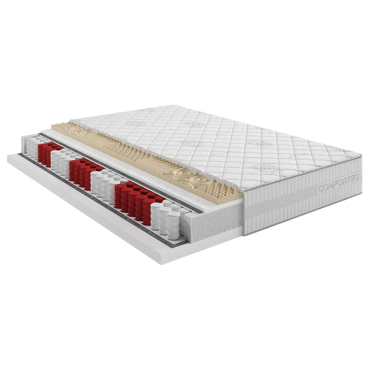 7-Zonen Taschenfederkernmatratze 80 x 220cm | Weiß