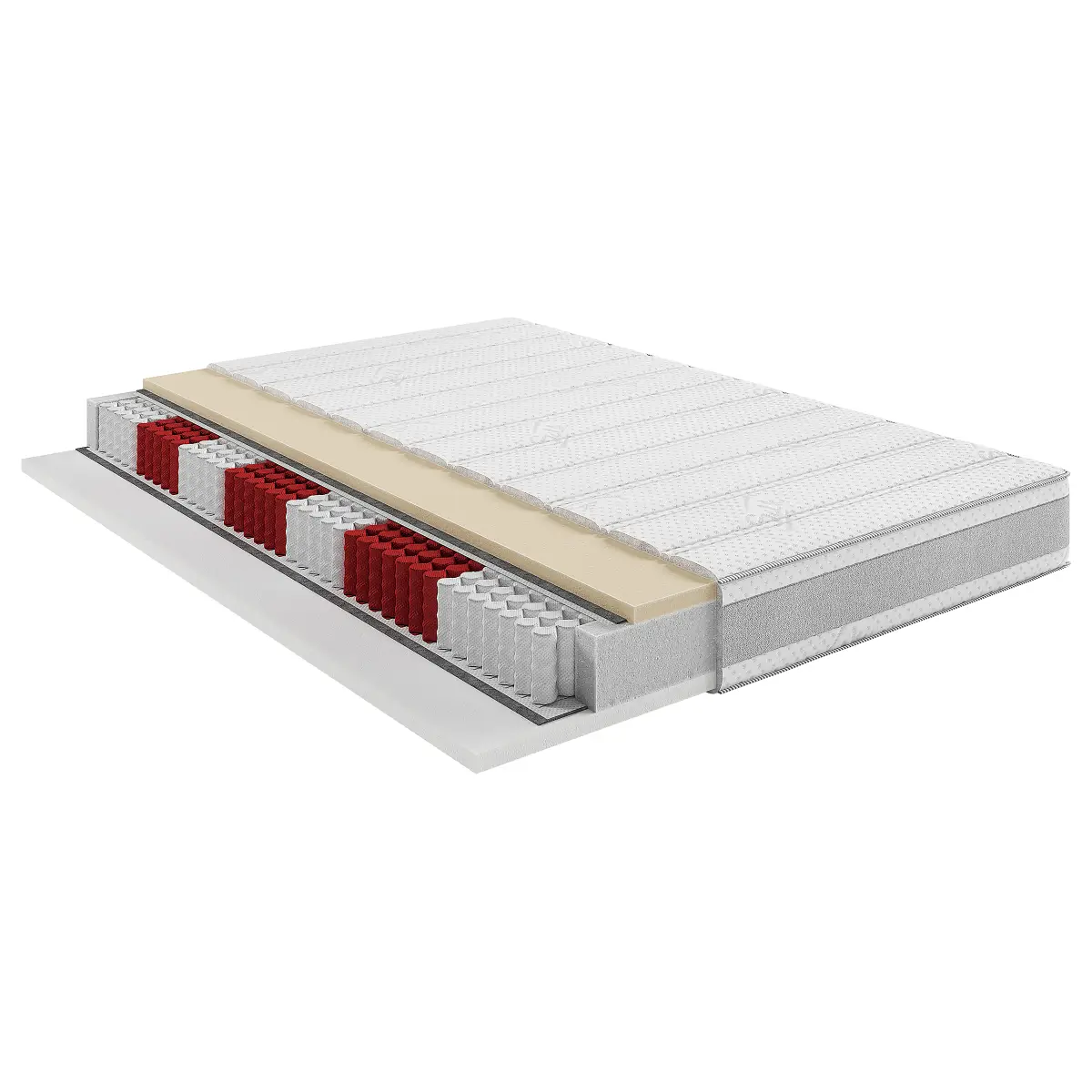 loftscape Tonnentaschenfederkernmatratze 200 x 200cm Grau/Weiß | Grau