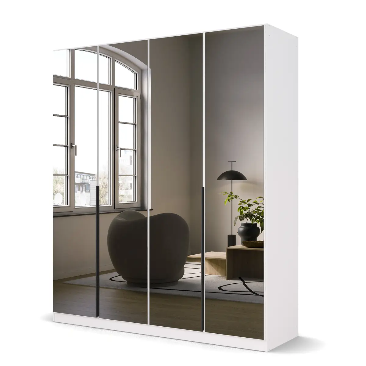 Drehtürenschrank Skyla Typ A | Weiß