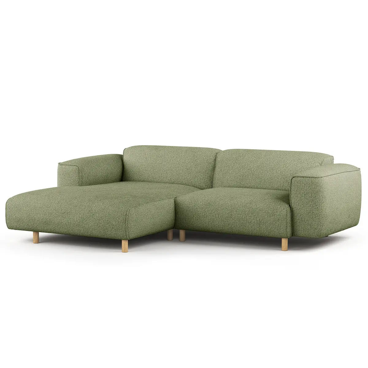 Ecksofa 1,5-Sitzer mit Longchair Grün Webstoff Amaris | Grün