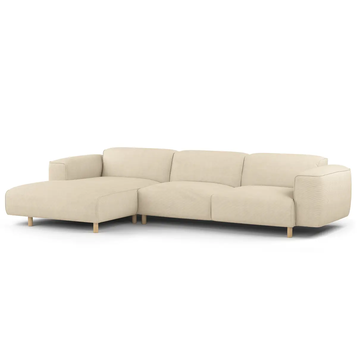 Studio Copenhagen Ecksofa 2,5-Sitzer mit Longchair | Beige