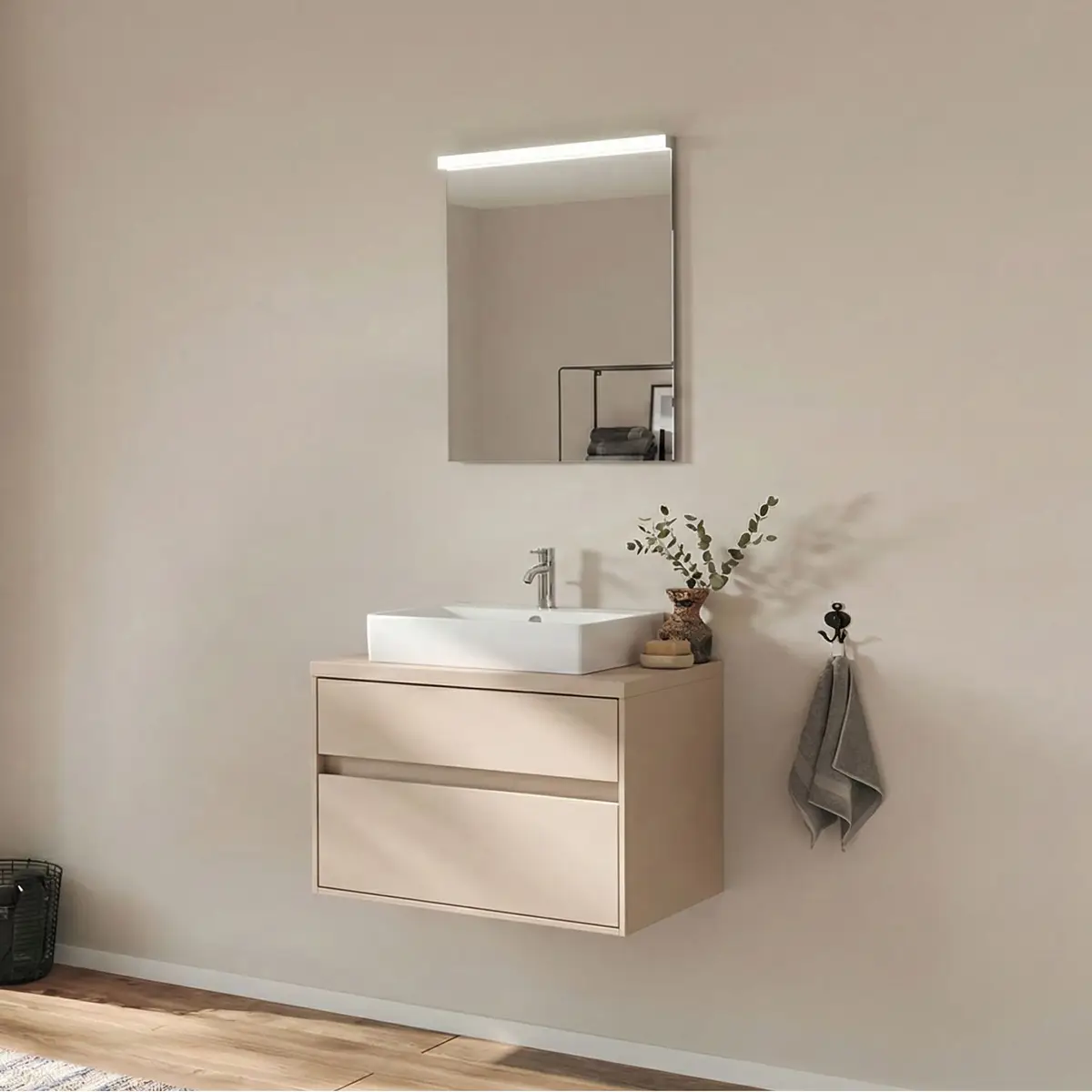 Badset Unique 2-teilig vormontiert 70cm Beige/Kaschmir | Beige